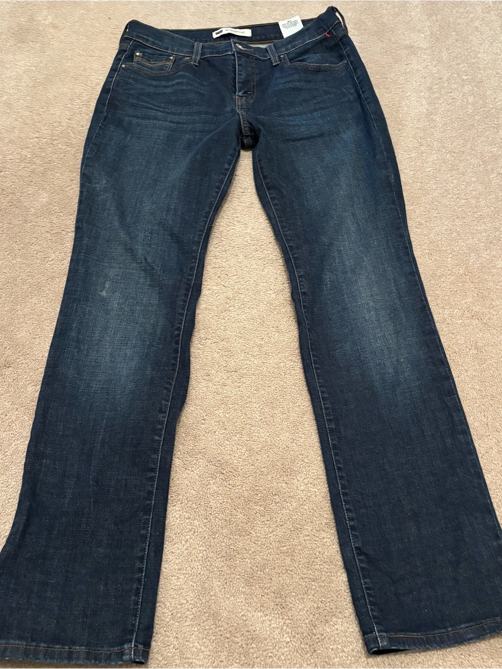 Levi’s 505 Dark Blue Women's Size 8 31” Inseam Straight-Leg Jeans Studded Pocket